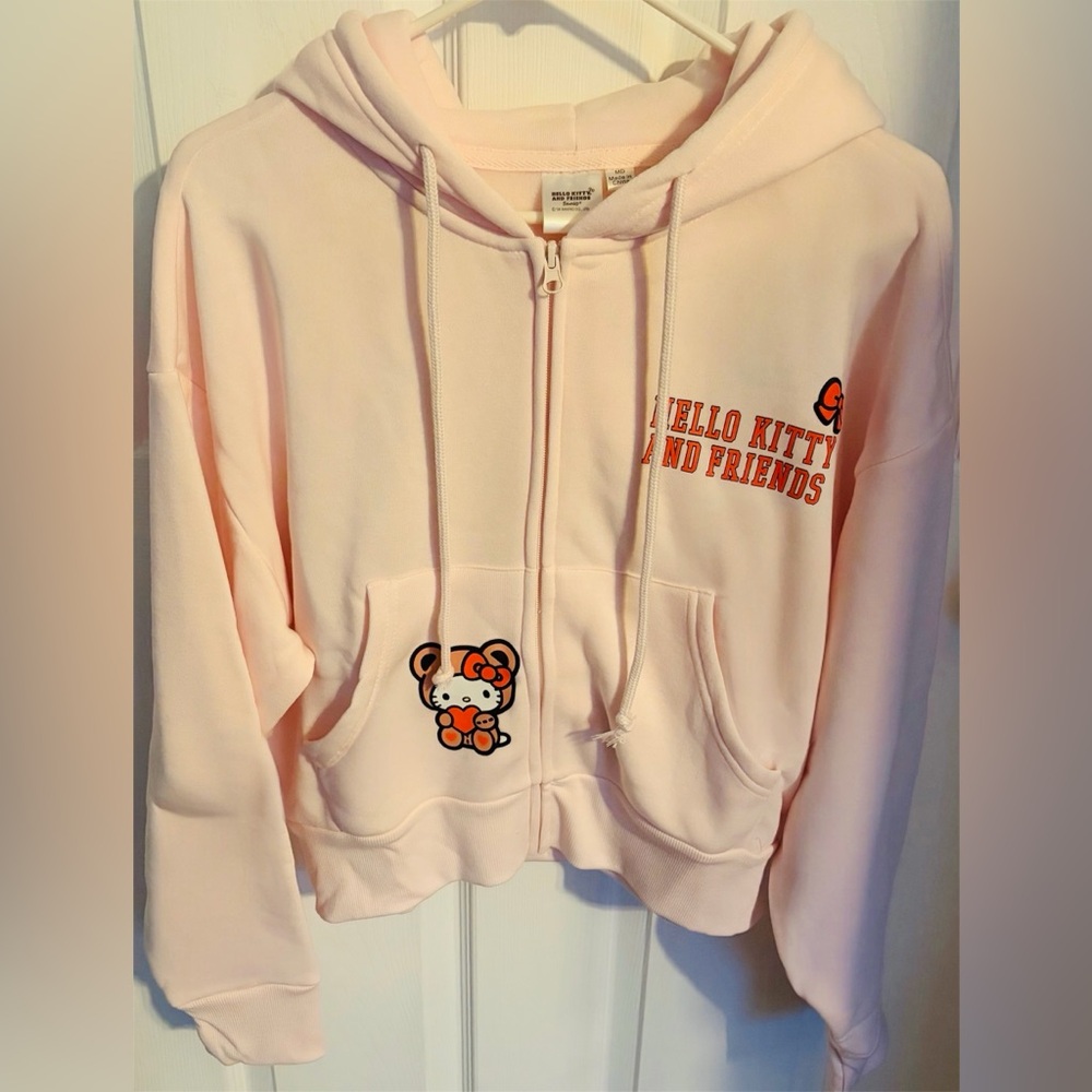 Hello Kitty Zip Up Hoodie, Women’s Size Medium NWT